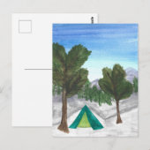 Carte postale Camping Watercolor | Nature | Tente (Devant / Derrière)