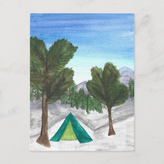 Carte postale Camping Watercolor | Nature | Tente (Devant)