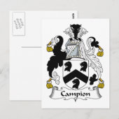 Carte Postale Campion Family Crest (Devant / Derrière)