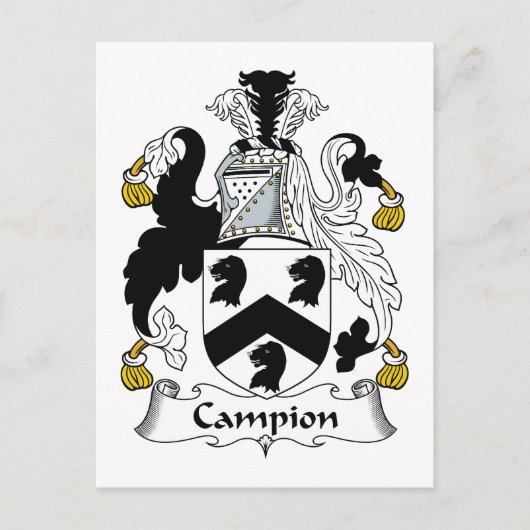 Carte Postale Campion Family Crest (Devant)