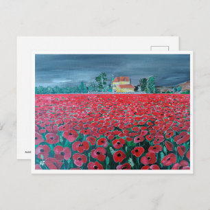 Carte Postale Campo de Amapolas Peinture d'Alfred Fox