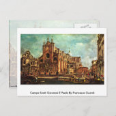 Carte Postale Campo Santi Giovanni E Paolo Par Francesco Guardi (Devant / Derrière)