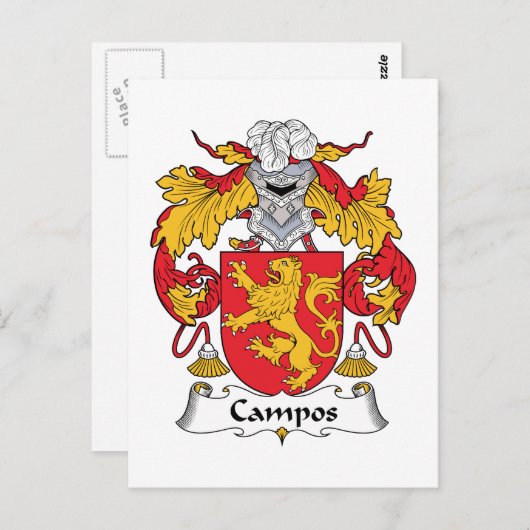 Carte Postale Campos Family Crest (Devant / Derrière)