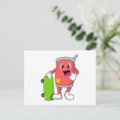 Carte Postale Can en patineur avec planche à roulettes (Debout devant)