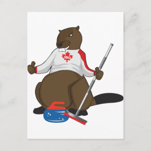 Carte Postale Canada 150 en 2017 Curling Beaver Merchandise