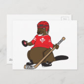 Carte Postale Canada 150 en 2017 Hockey Beaver (Devant / Derrière)