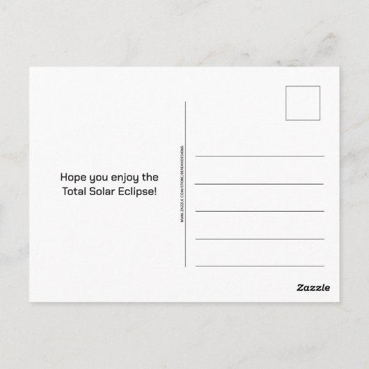 Carte Postale Canada 2024 TOTAL SOLAR ECLIPSE (Dos)