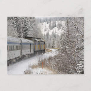 Carte Postale Canada, Alberta. Train de neige de VIA Rail entre