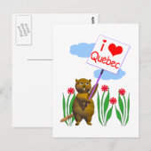 Carte Postale Canada Beaver Loves Québec (Devant / Derrière)