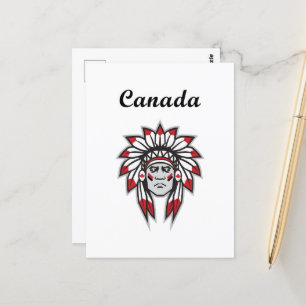 Carte Postale Canada Coloré Amérindien Chef