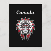 Carte Postale Canada Coloré Amérindien Chef Dark (Devant)