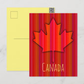 Carte Postale Canada Feuille d'Érable Fab Texture Regard Maigre  (Devant / Derrière)