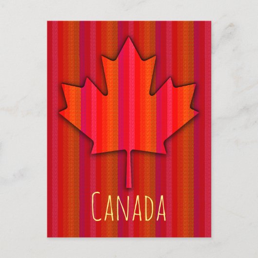 Carte Postale Canada Feuille d'érable Texture Aspect Peau Mince  (Devant)