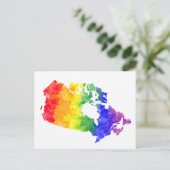 Carte postale Canada Maple Leaf Rainbow Pride (Debout devant)