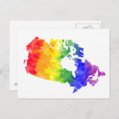 Carte postale Canada Maple Leaf Rainbow Pride (Devant / Derrière)