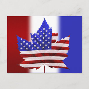 Carte postale Canada US Flag Carte postale Souveni