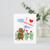 Carte Postale Canadian Beaver Loves Saskatchewan (Debout devant)