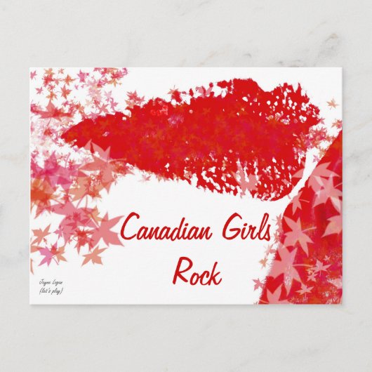 Carte postale Canadian Girls Rock (rouge et blanc) (Devant)