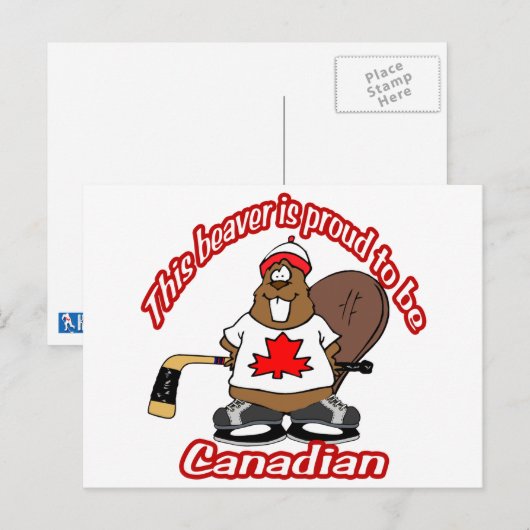 Carte postale canadienne Beaver (Devant / Derrière)
