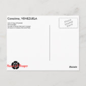 Carte Postale Canaima, Venezuela (Dos)