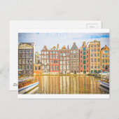 Carte Postale Canal à Amsterdam (Devant / Derrière)