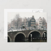 Carte Postale Canal à Amsterdam en hiver (Devant / Derrière)