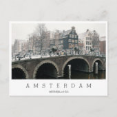 Carte Postale Canal à Amsterdam en hiver (Devant)