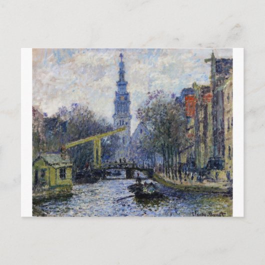 Carte Postale Canal à Amsterdam par Claude Monet (Devant)