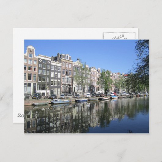 Carte postale Canal Amsterdam (Devant / Derrière)