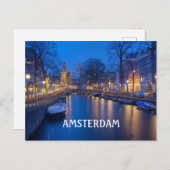 Carte Postale Canal d'Amsterdam (Devant / Derrière)