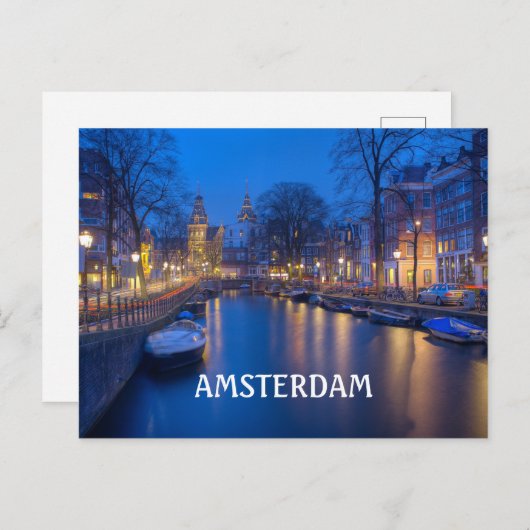 Carte Postale Canal d'Amsterdam (Devant / Derrière)