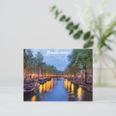Carte Postale Canal d'Amsterdam au crépuscule (Debout devant)