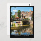 Carte Postale Canal d'Amsterdam, Pays-Bas (Devant / Derrière)