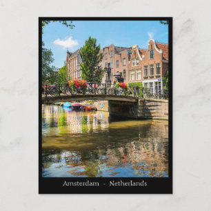 Carte Postale Canal d'Amsterdam, Pays-Bas