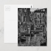 Carte Postale Canal de bateau de Venise en italie (Devant / Derrière)