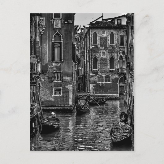 Carte Postale Canal de bateau de Venise en italie (Devant)