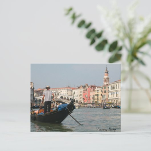 Carte Postale Canal de Venise avec pont (Debout devant)