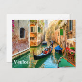Carte Postale Canal de Venise, Italie (Devant / Derrière)