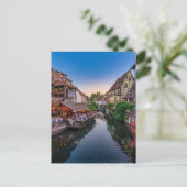 Carte Postale Canal d'eau Fleur Alsace France (Debout devant)
