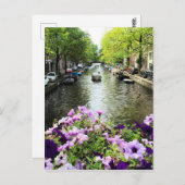 Carte Postale Canal d'été Amsterdam (Devant / Derrière)