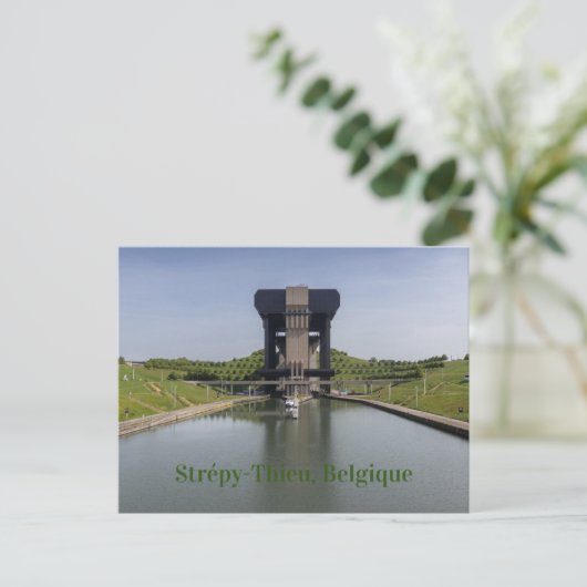 Carte Postale Canal du Centre et Ascenseur de bateau, Belgique (Debout devant)