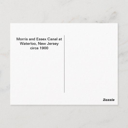 Carte Postale Canal Morris et Essex à Waterloo, New Jersey (Dos)