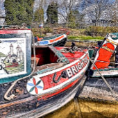 CARTE POSTALE CANAL NARROWBOATS