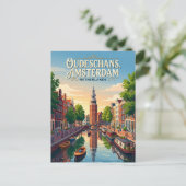Carte Postale Canal Oudeschans Pays-Bas (Debout devant)