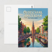 Carte Postale Canal Oudeschans Pays-Bas (Devant / Derrière)