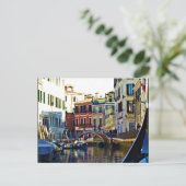 Carte Postale Canal pittoresque italien Gondola (Debout devant)