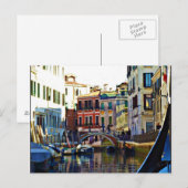 Carte Postale Canal pittoresque italien Gondola (Devant / Derrière)