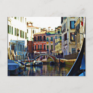 Carte Postale Canal pittoresque italien Gondola