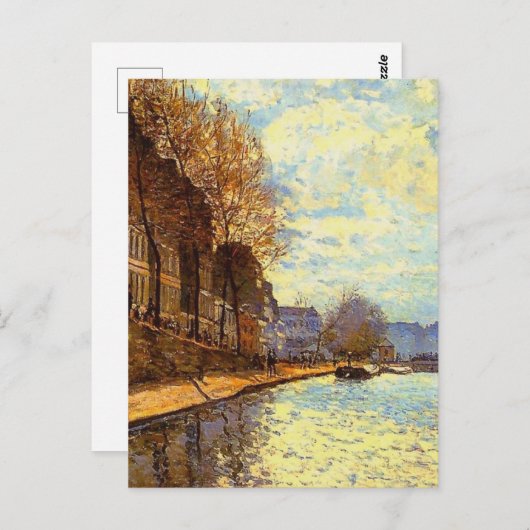 Carte Postale Canal St Martin par Sisley Impressionniste Peintur (Devant / Derrière)