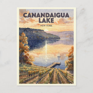 Carte Postale Canandaigua Lake New York Voyage Vintage